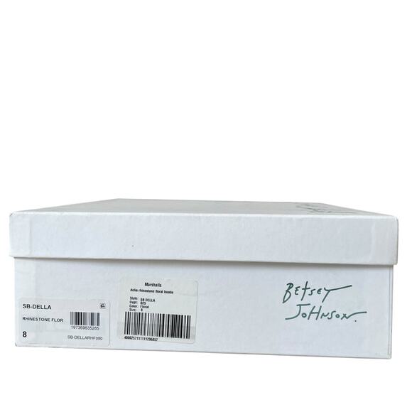 BETSEY JOHNSON DELLA Pink Rhinestone Floral Booties Size 8 Bling Sparkle NEW - Picture 12 of 14